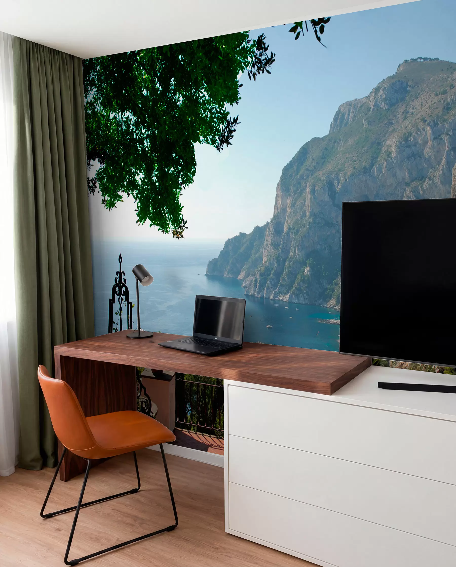 wall murals Terrace above the Blue Sea u53438