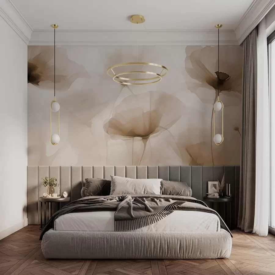 wall murals Abstract silhouettes of flowers w03508