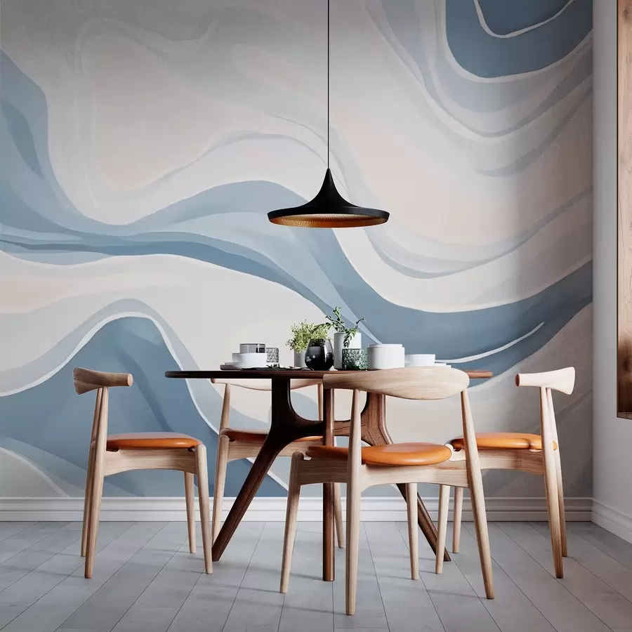 wall murals Abstract composition with wave-like shapes w03512
