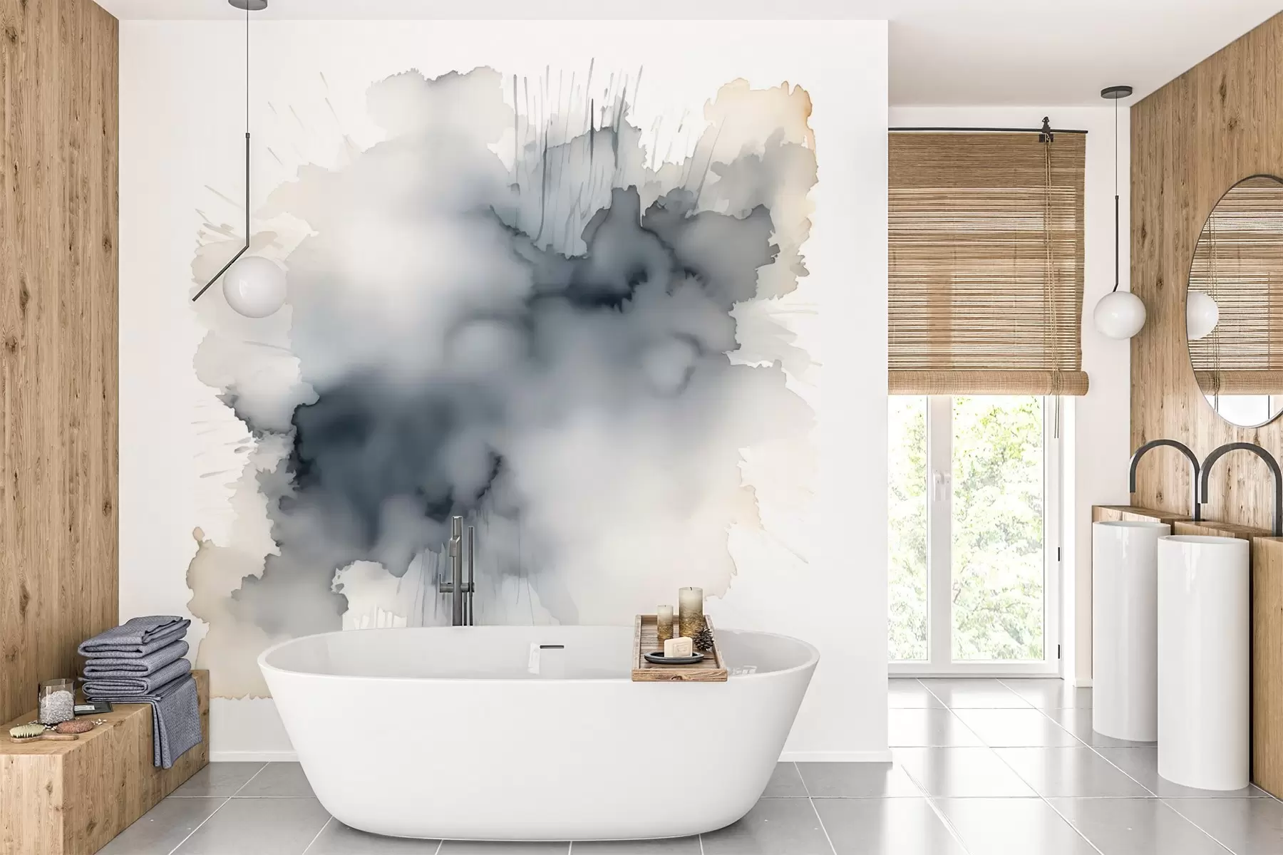 wall murals Stain watercolor imitation w03568