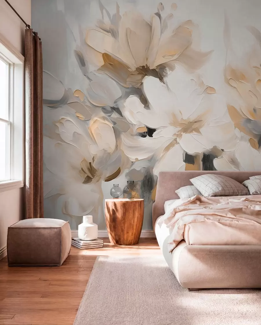 wall murals Painted Blossom in Cream w03575v1
