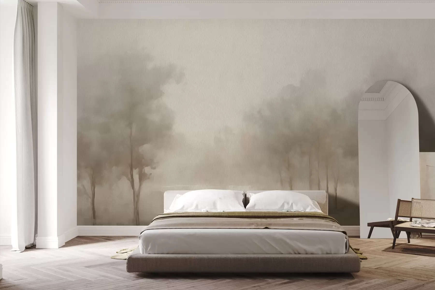 wall murals Abstract forest with sepia effect w03596