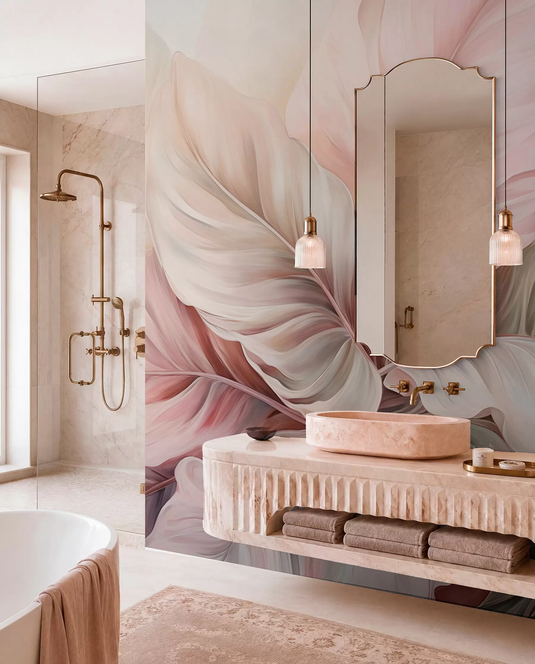wall murals Blush Foliage w03597