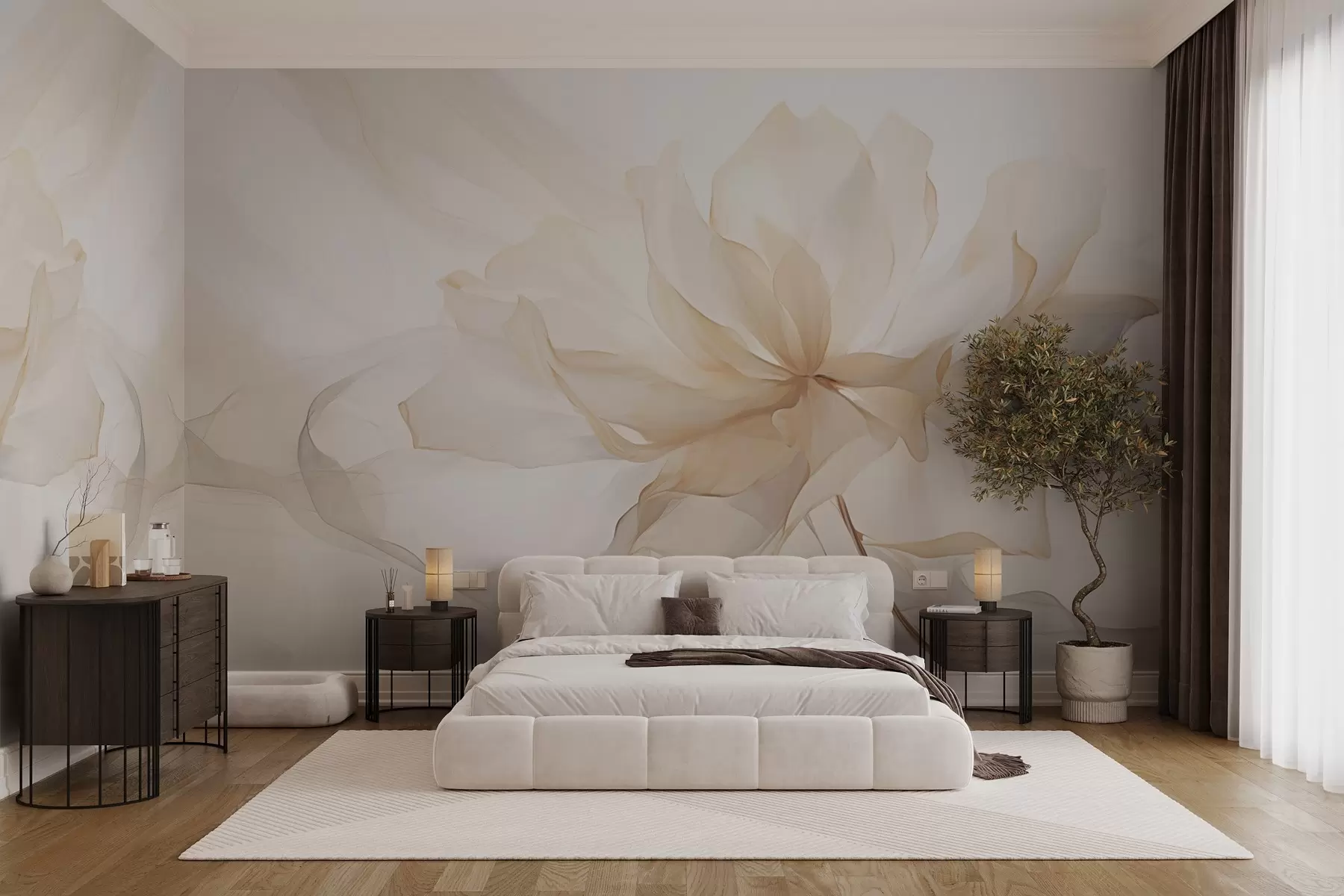 wall murals Trendy flower in pastel colors w03605