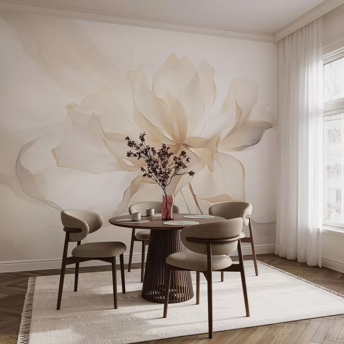 wall murals Trendy flower in pastel colors w03605