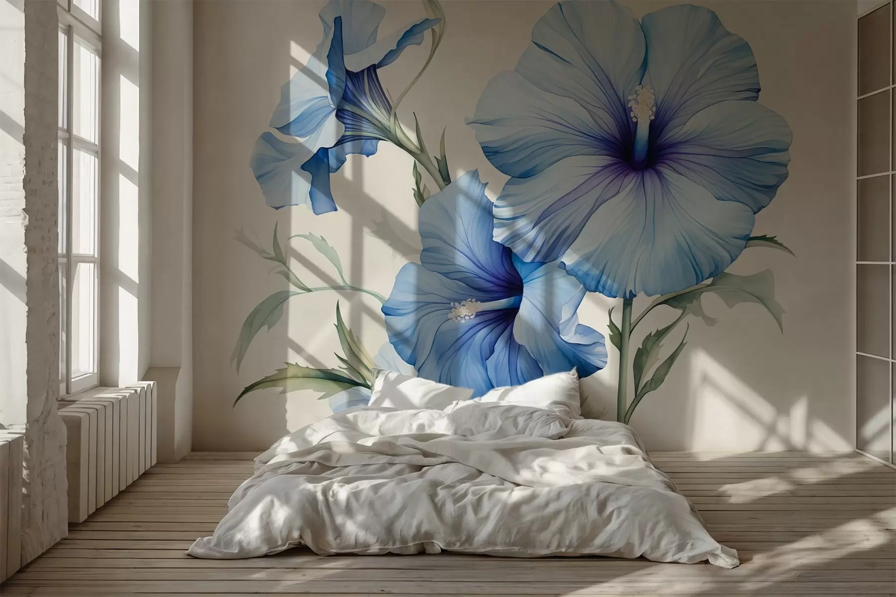 wall murals Petunia flowers imitation watercolor w03624