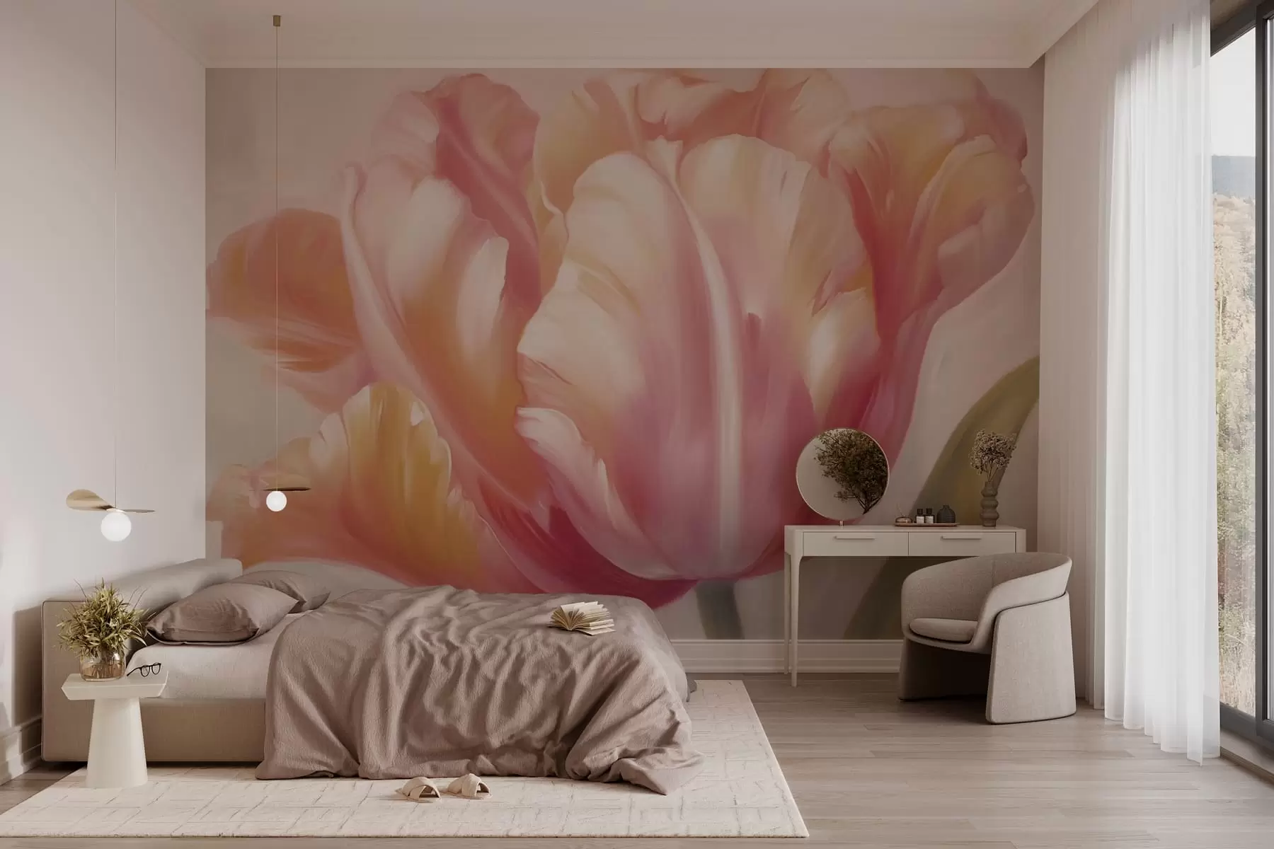 wall murals Big tulip flower w03637
