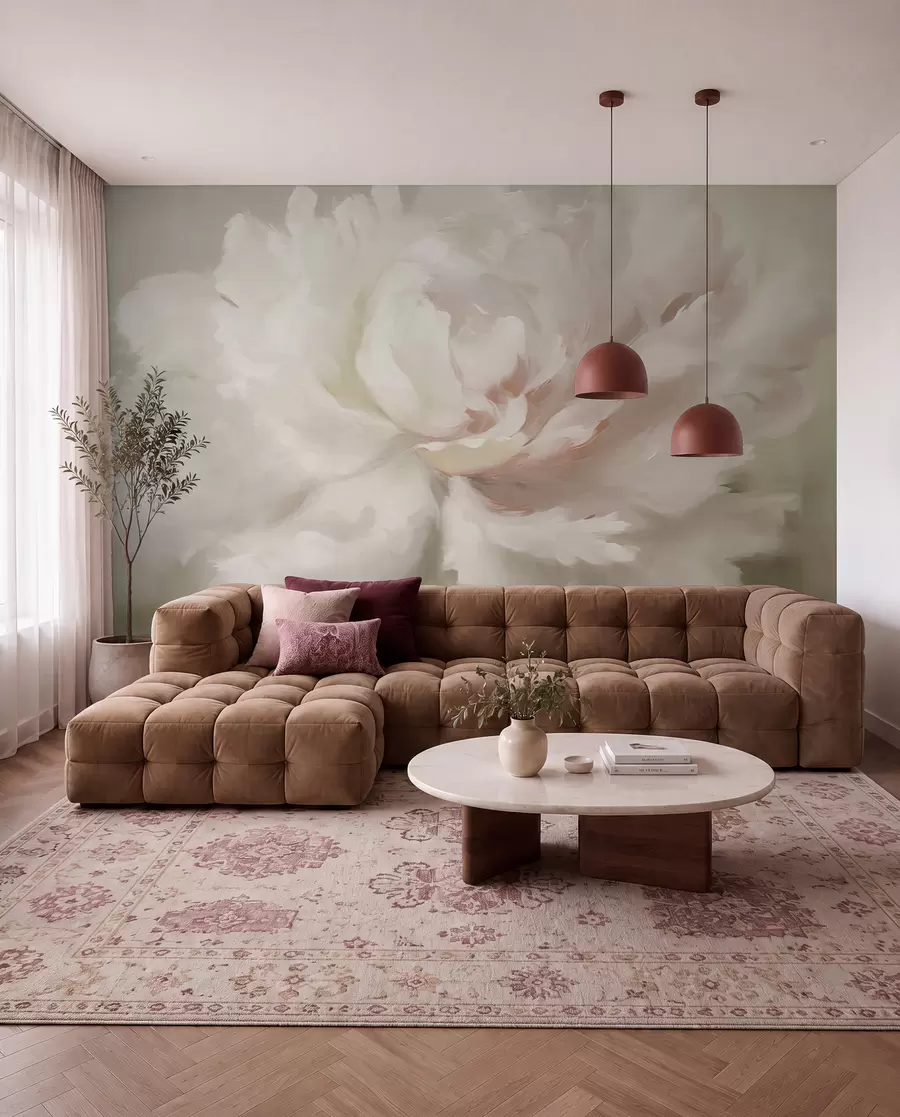 wall murals Big peony flower w03642