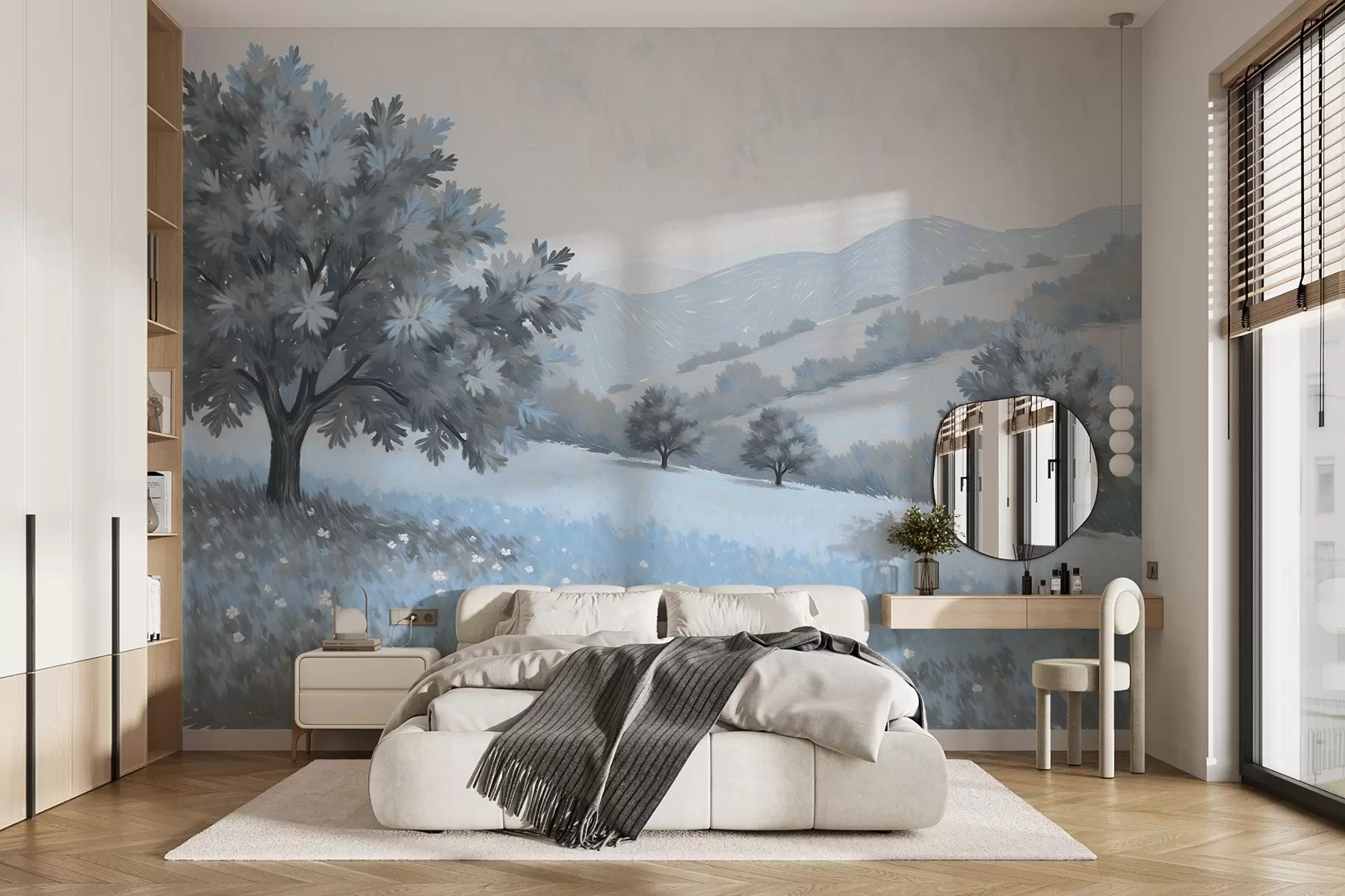 wall murals Landscape painted in oil style w03656v2