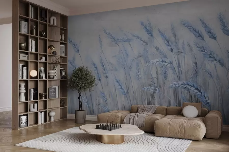 wall murals Spikelets painted on a grunge wall w03660v1