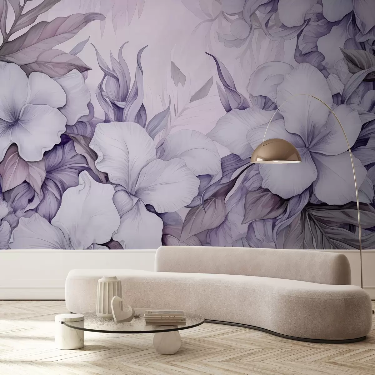 wall murals Watercolor tropical flowers w03661v2