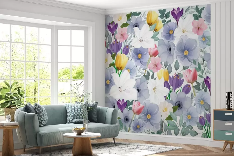 wall murals flowering wall w03615