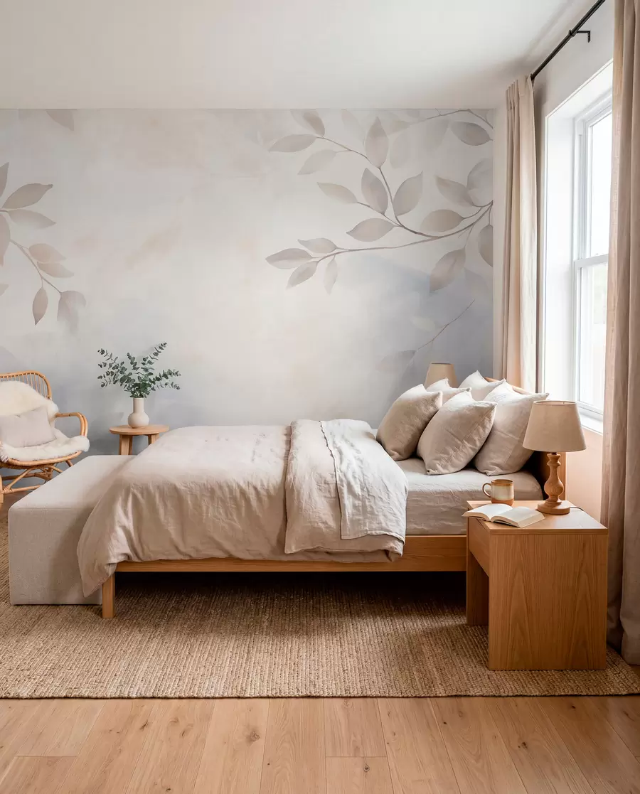 wall murals Light leaves in the mist w08990
