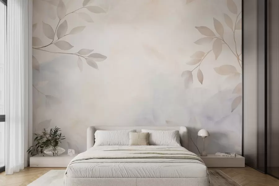 wall murals Light leaves in the mist w08990