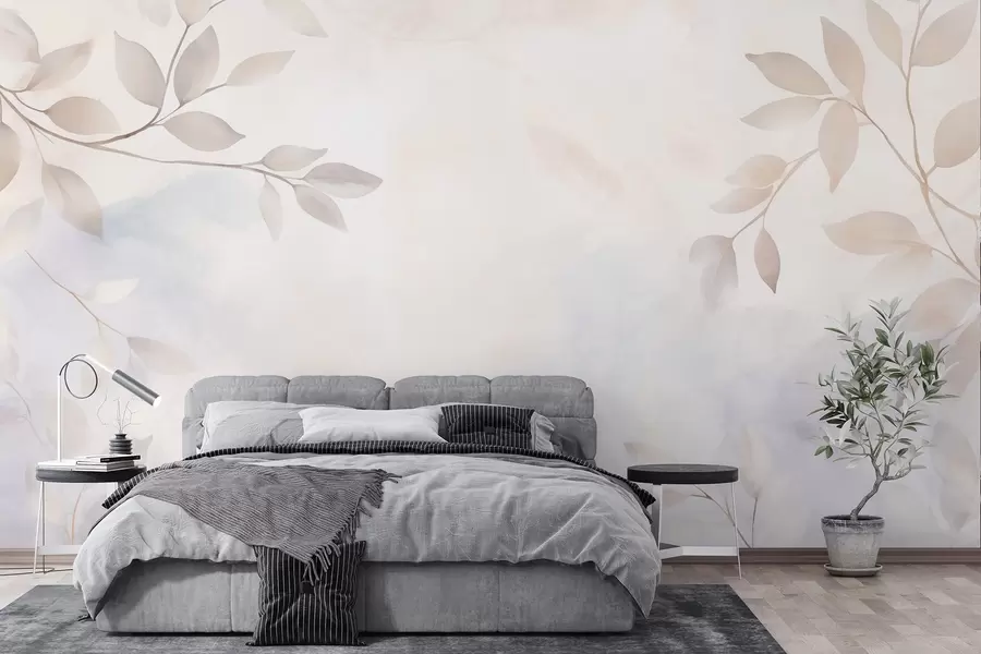 wall murals Light leaves in the mist w08990