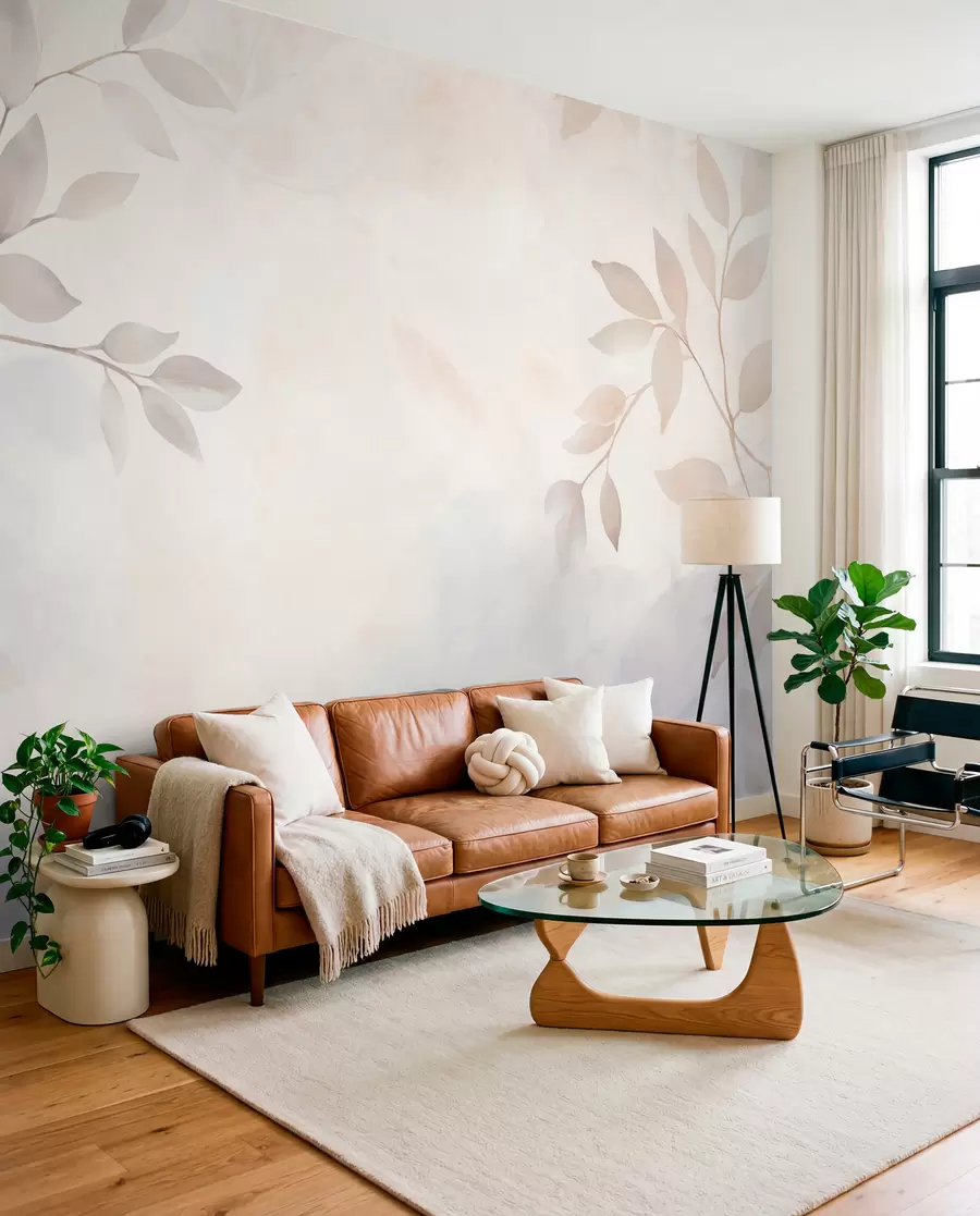 wall murals Light leaves in the mist w08990