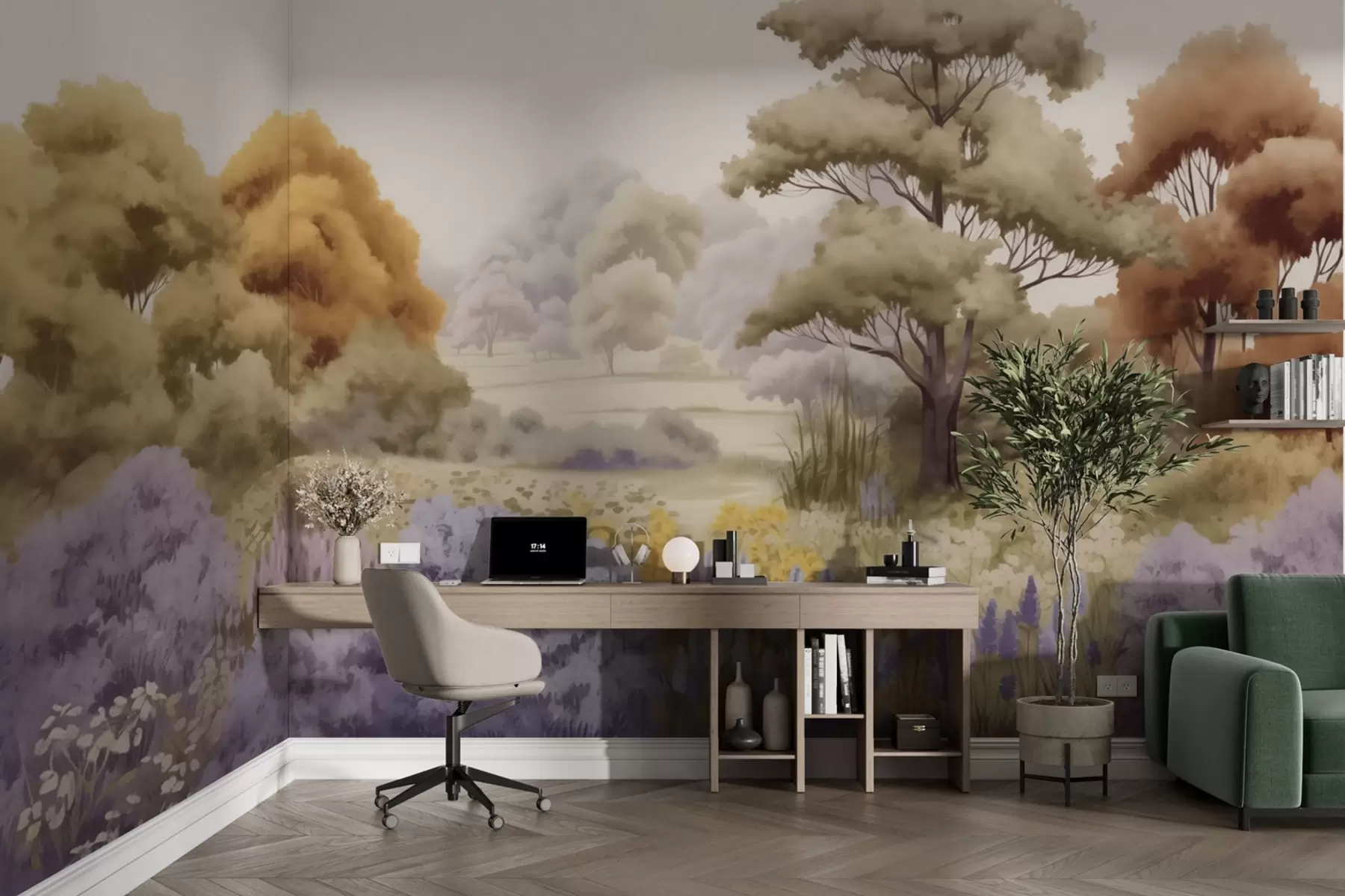 wall murals Colourful autumn forest w03693