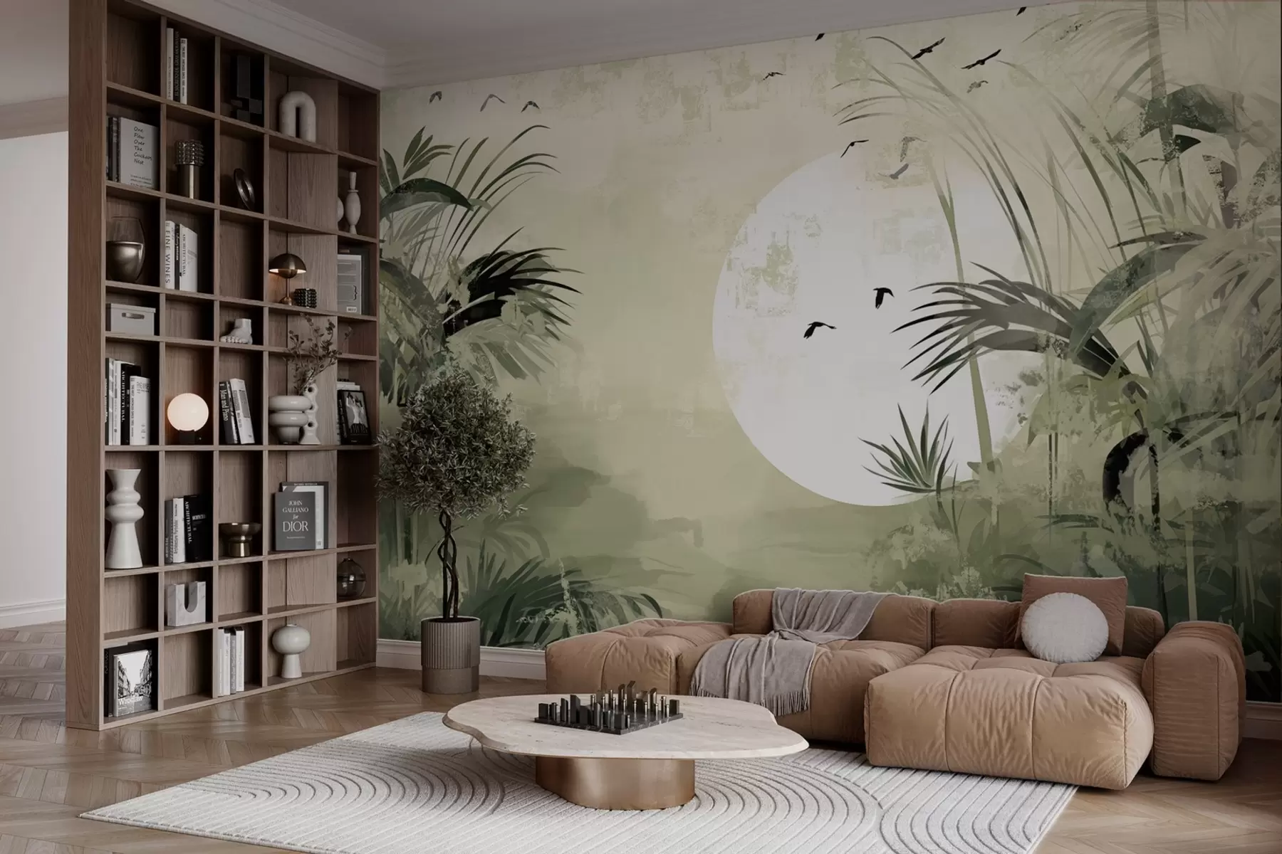 wall murals Grunge style sunset w03695