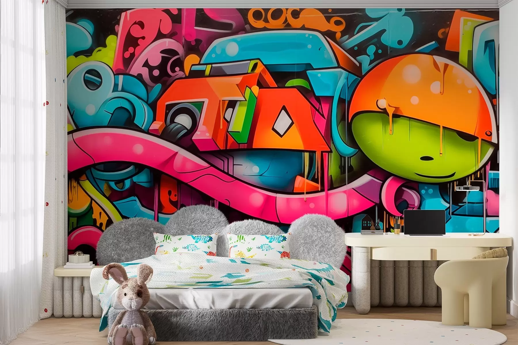 wall murals Bright graffiti w03688