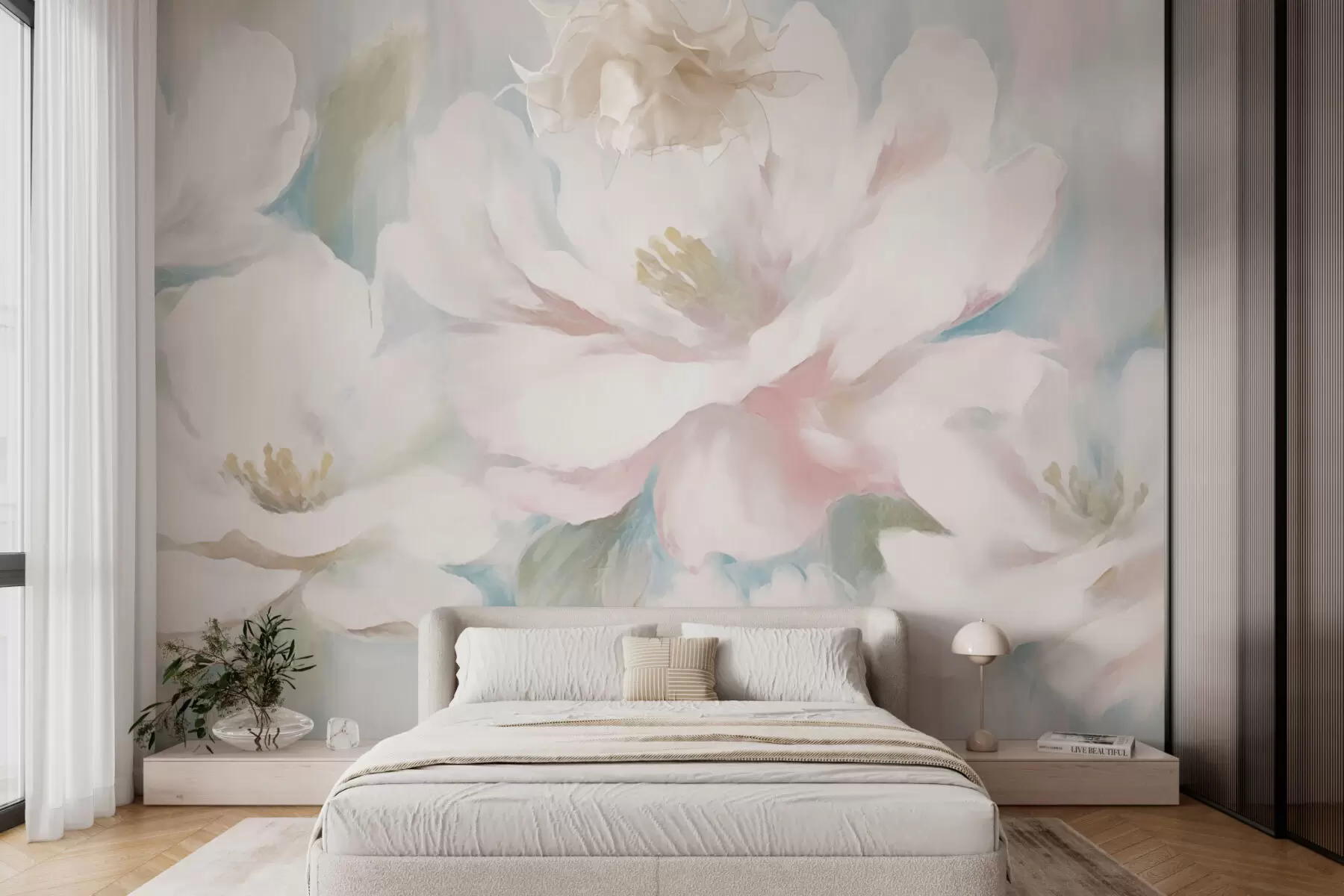 wall murals Large Flowers w03706