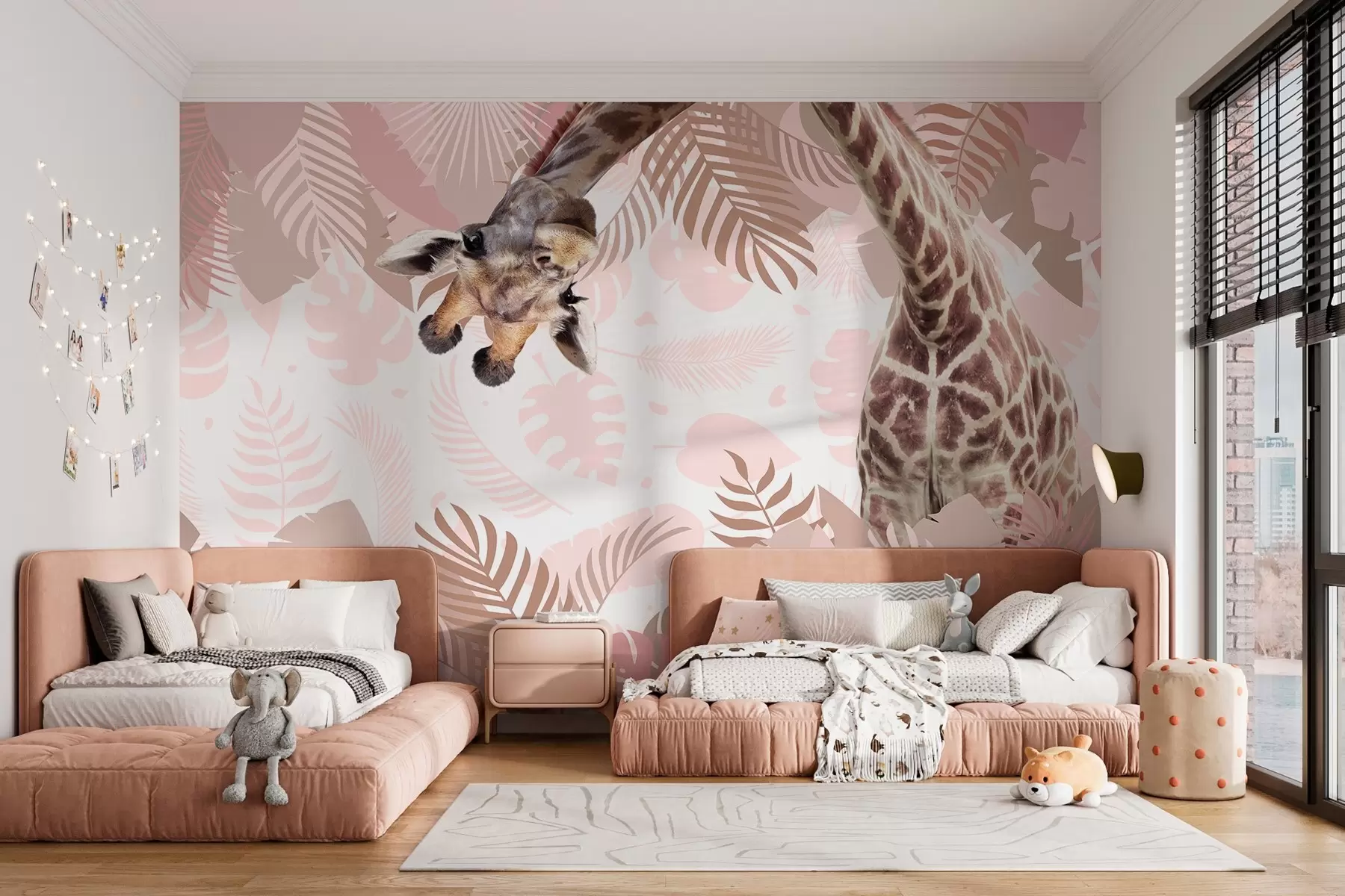 wall murals curious giraffe in the jungle w03619