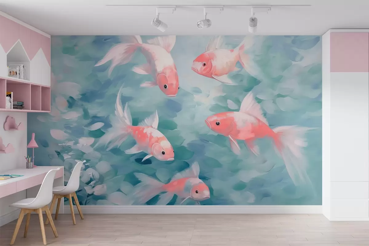 wall murals Pink fish in the water w03743