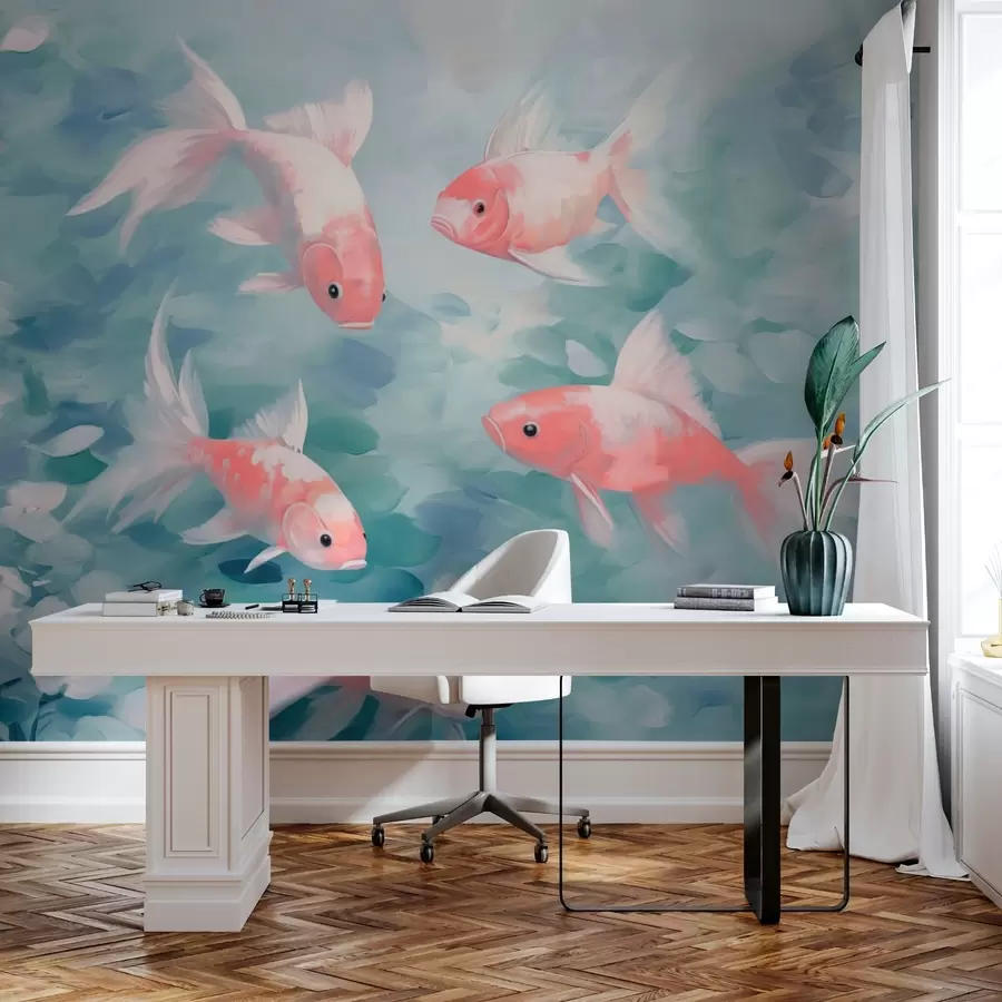 wall murals Pink fish in the water w03743