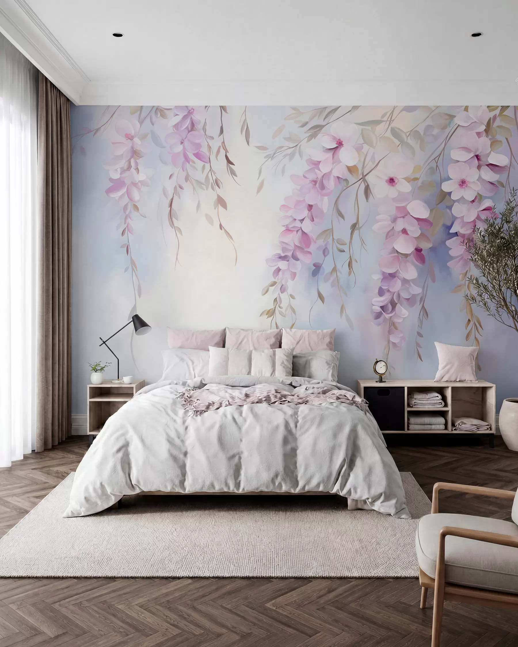 wall murals Pastel Wisteria w09010