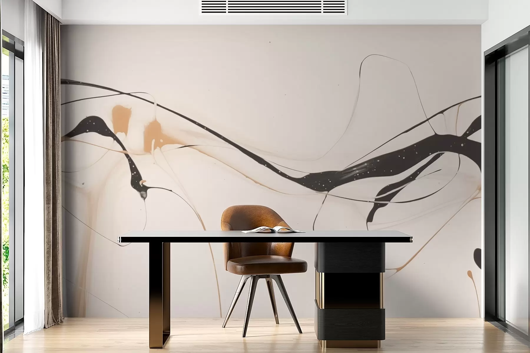 wall murals Abstract grey lines w03728