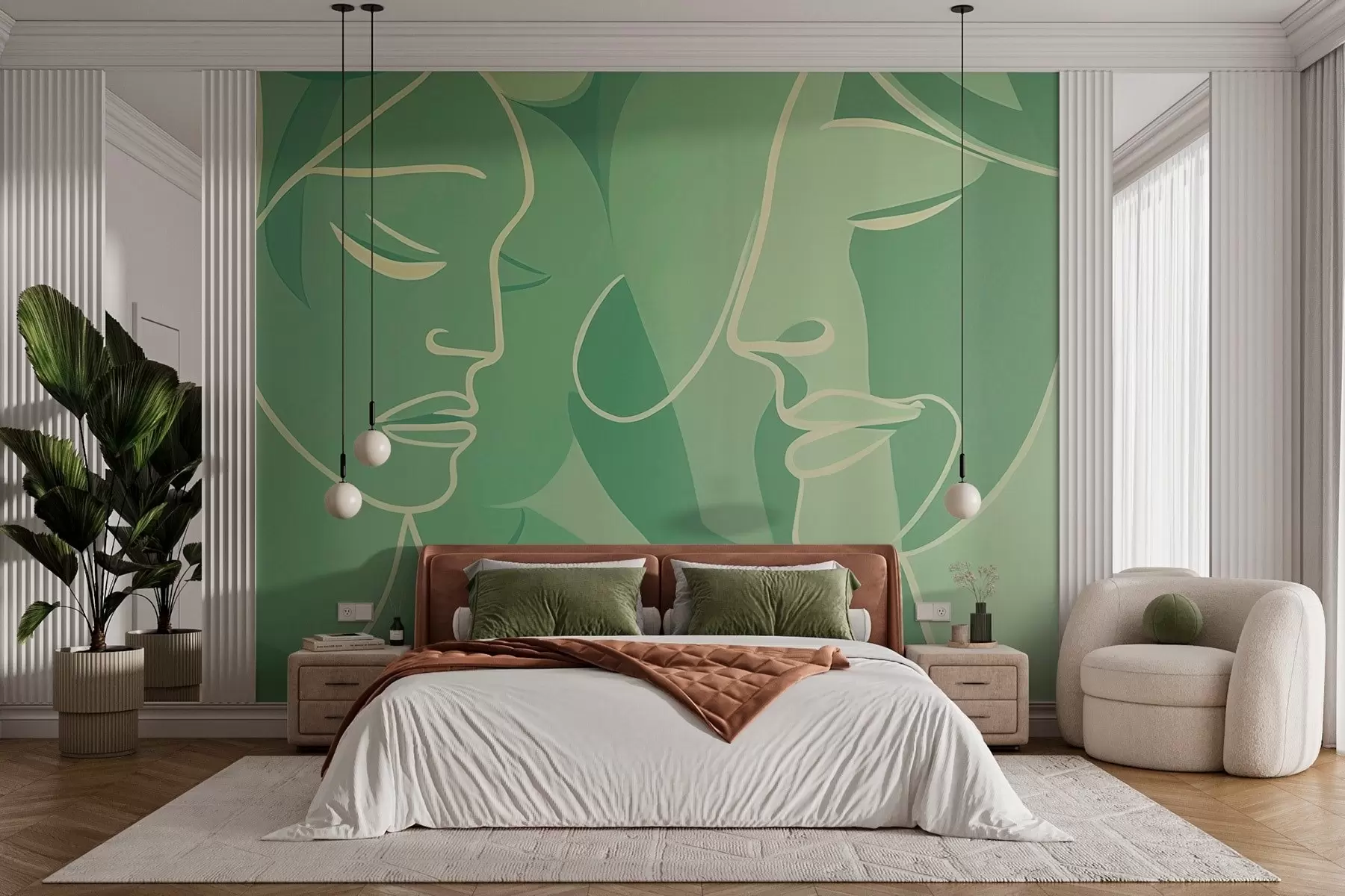 wall murals Abstraction of faces w03732