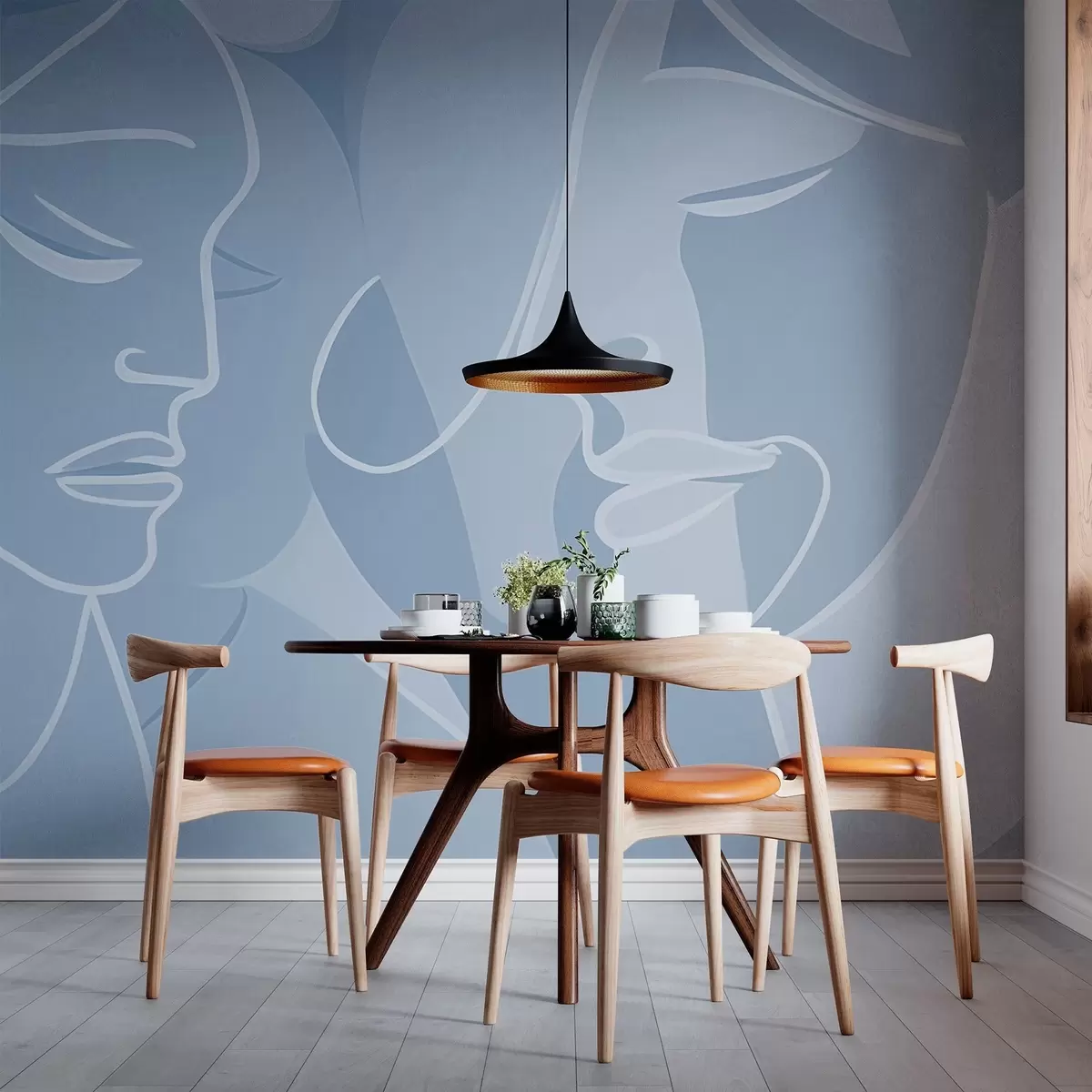 wall murals Abstraction of faces w03732v1