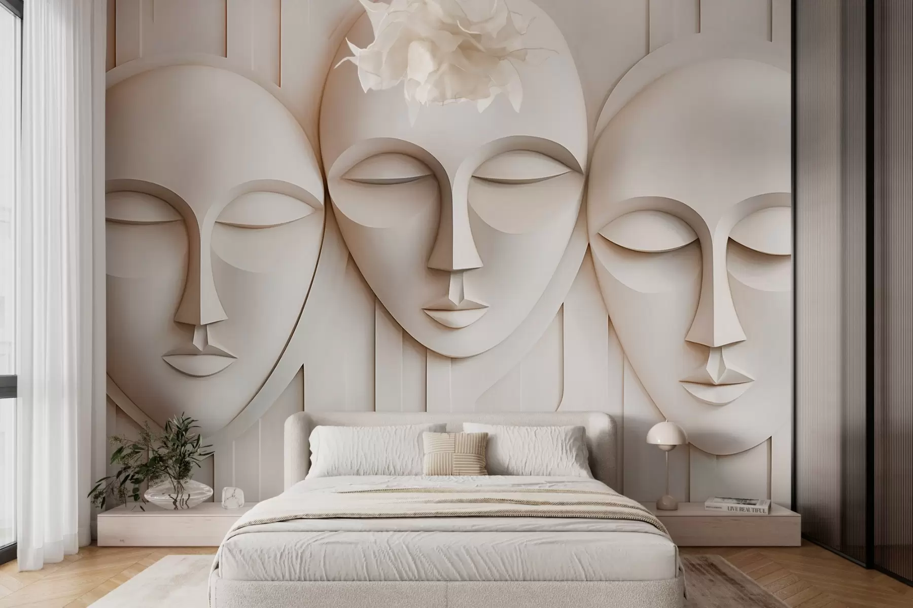 wall murals Abstraction of faces w03733