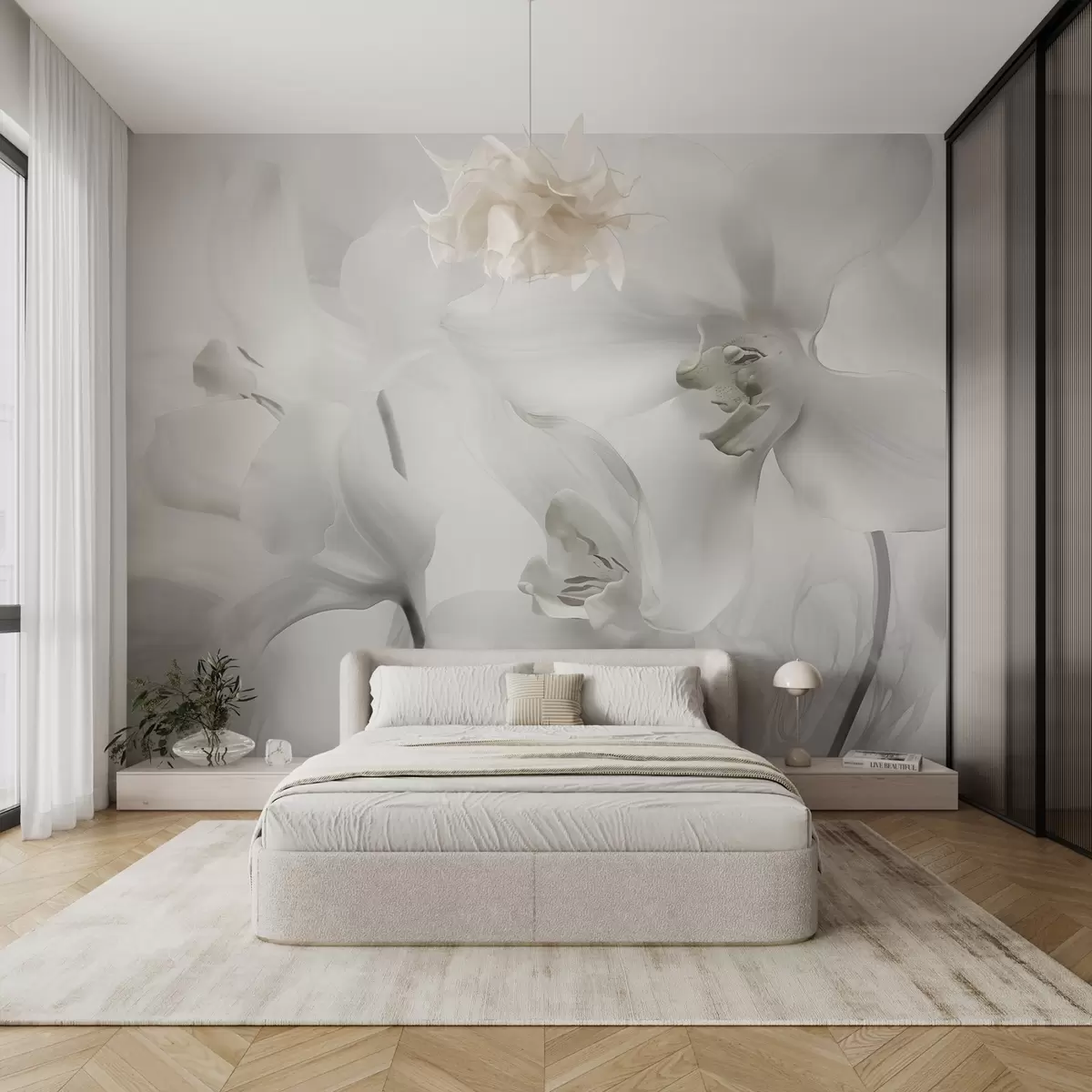 wall murals Orchid Tenderness,Orchids, petals, soft lines, blur effect w03781v1