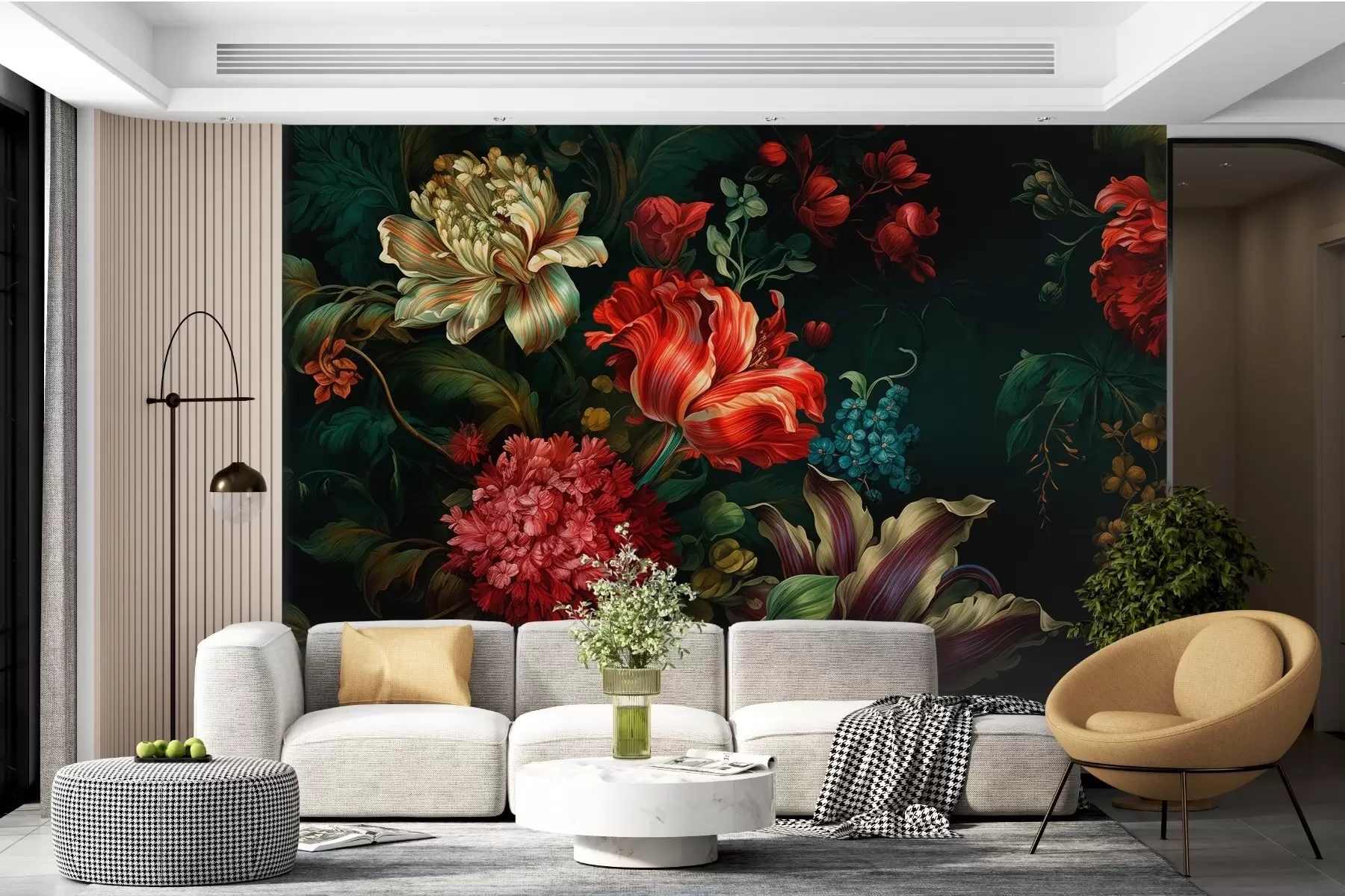 wall murals Garden Symphony,Various flowers, petals, foliage w03782
