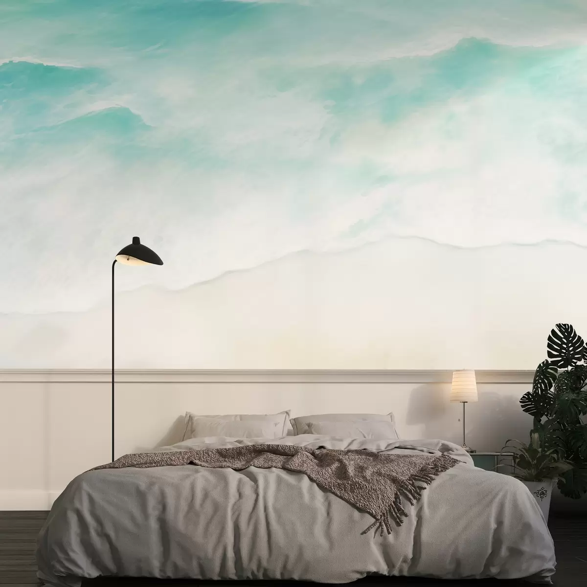 wall murals Coastal Calm,Sea waves, sand, shore, foam, water w03787
