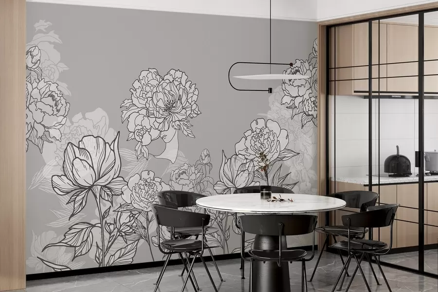 wall murals Thin, fragile flowers w03792v1