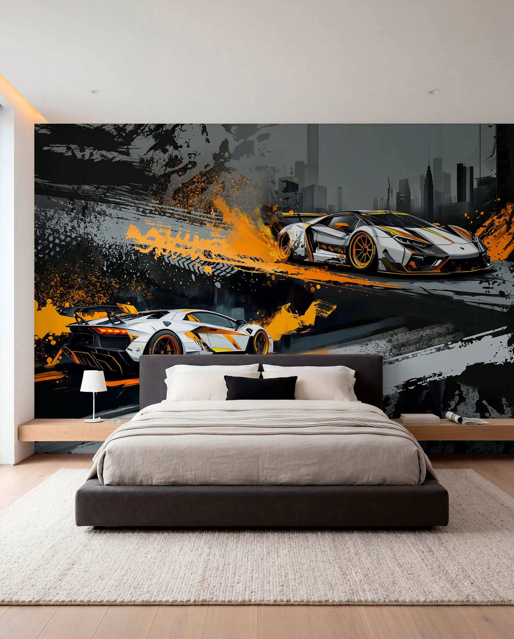 wall murals hard grange style, expressive, dinamic sport cars w03721