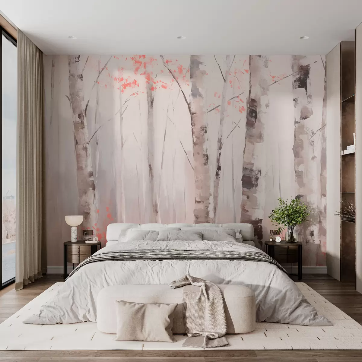 wall murals Birch Forest w03746