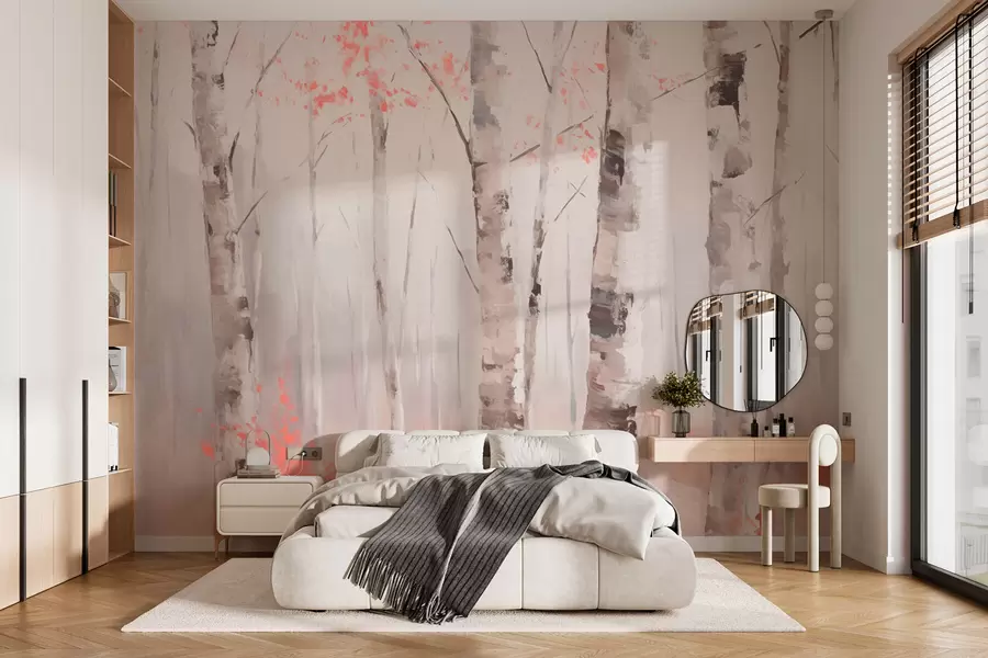 wall murals Birch Forest w03746