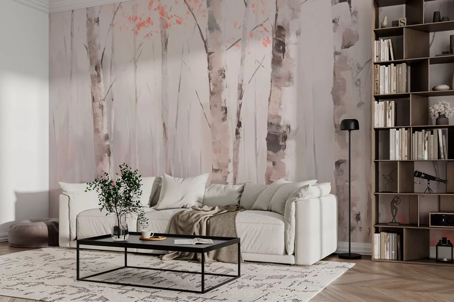wall murals Birch Forest w03746