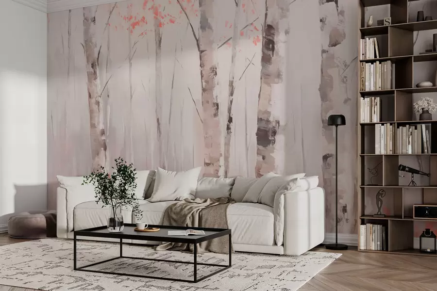 wall murals Birch Forest w03746
