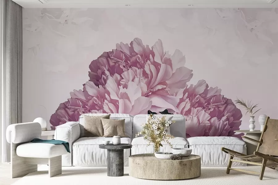 wall murals Large pink flowers w03545v1
