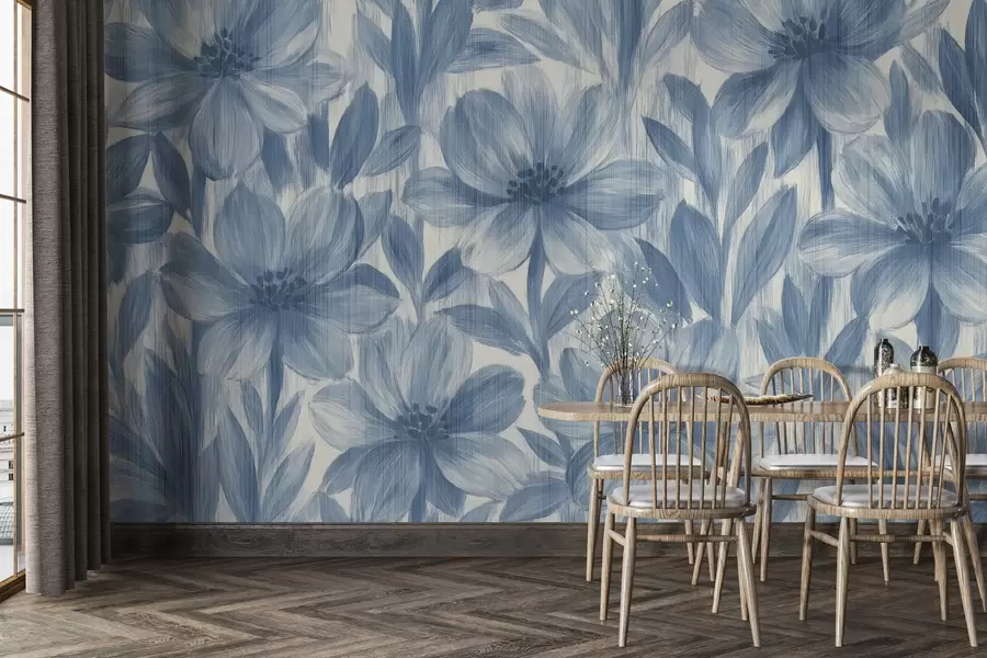 wall murals Stylish watercolor flowers w03821