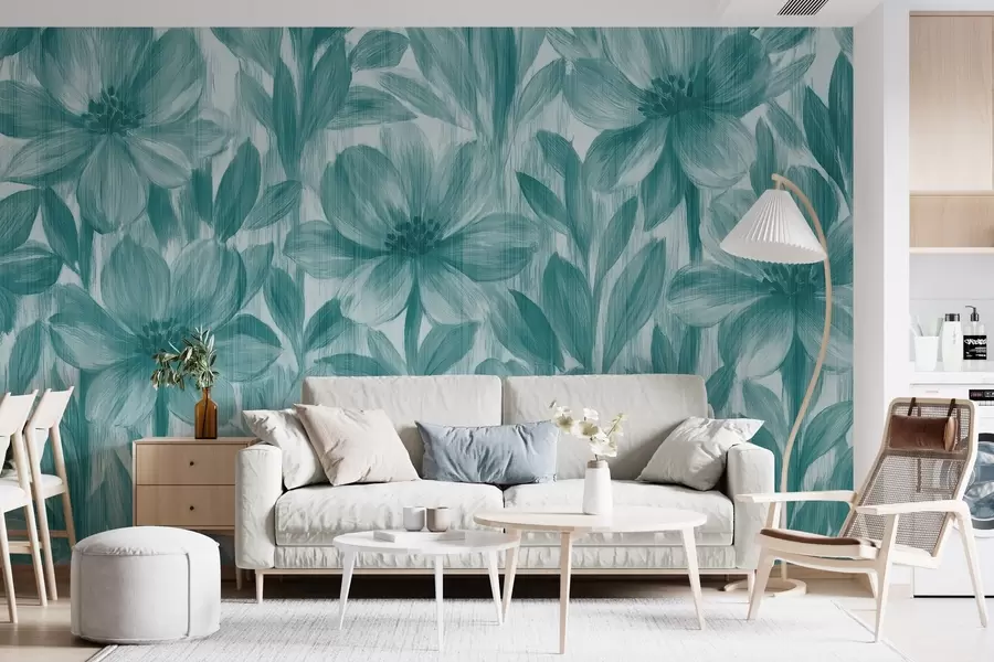 wall murals Stylish watercolor flowers w03821v2