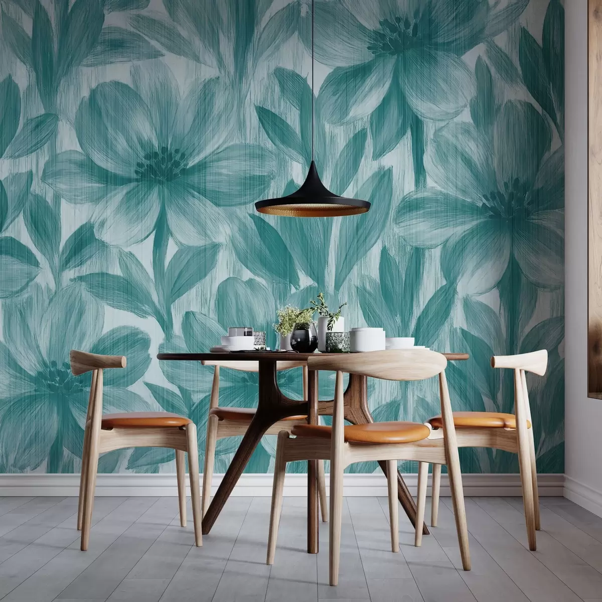 wall murals Stylish watercolor flowers w03821v2