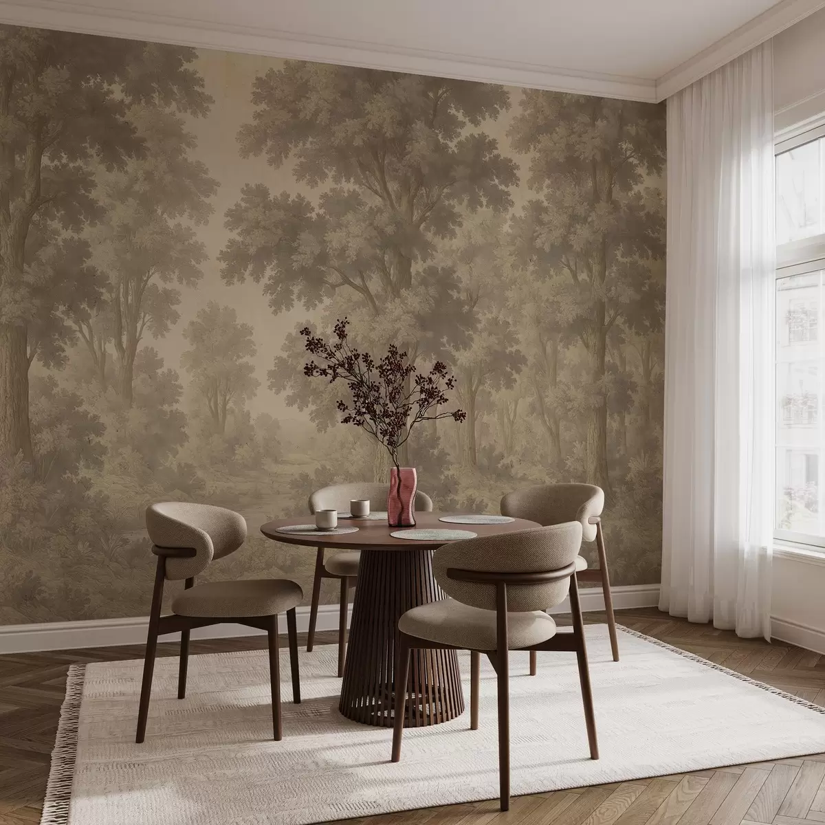 wall murals Modern image of a forest in a grunge style w03822v2