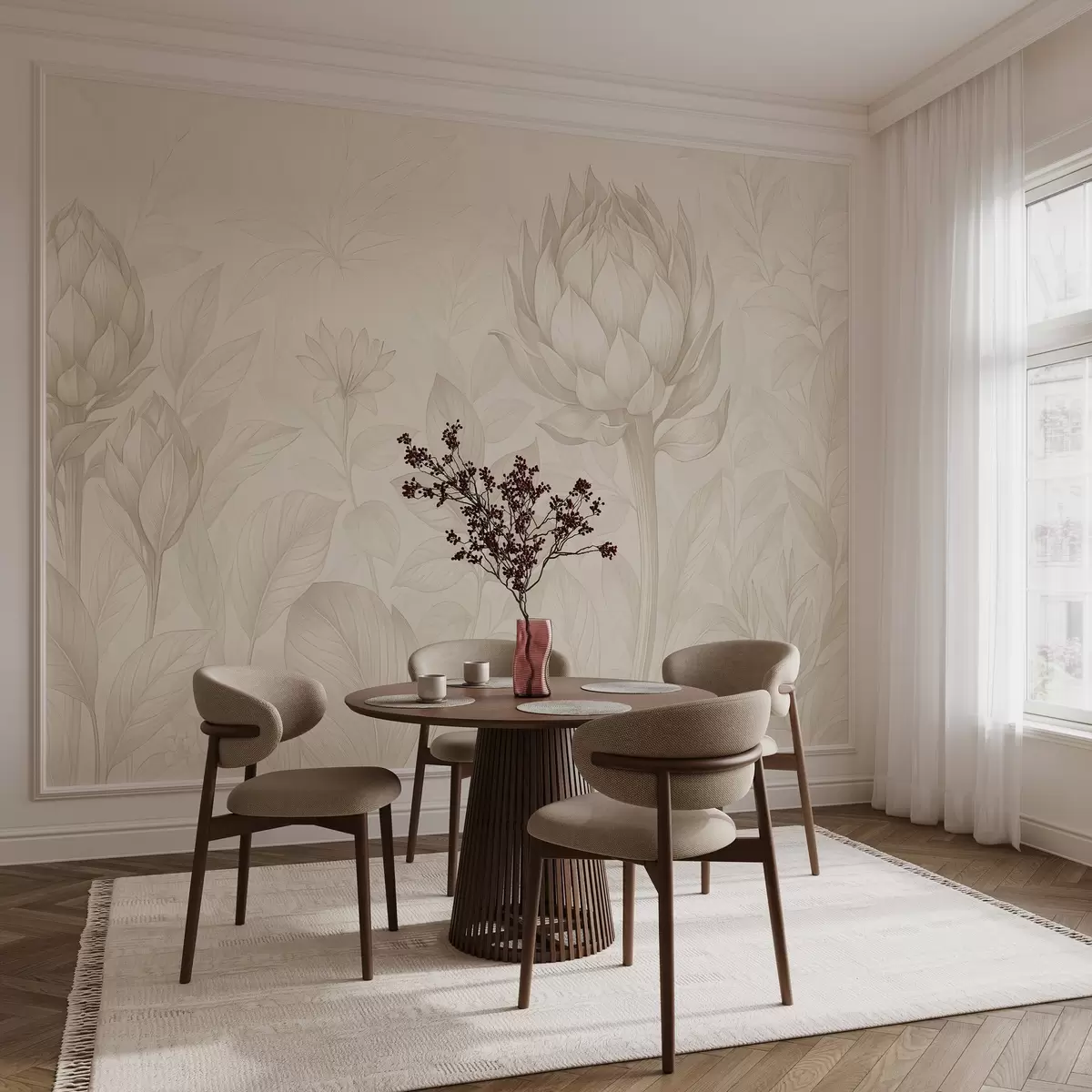 wall murals Delicate bouquet of various plants w03825