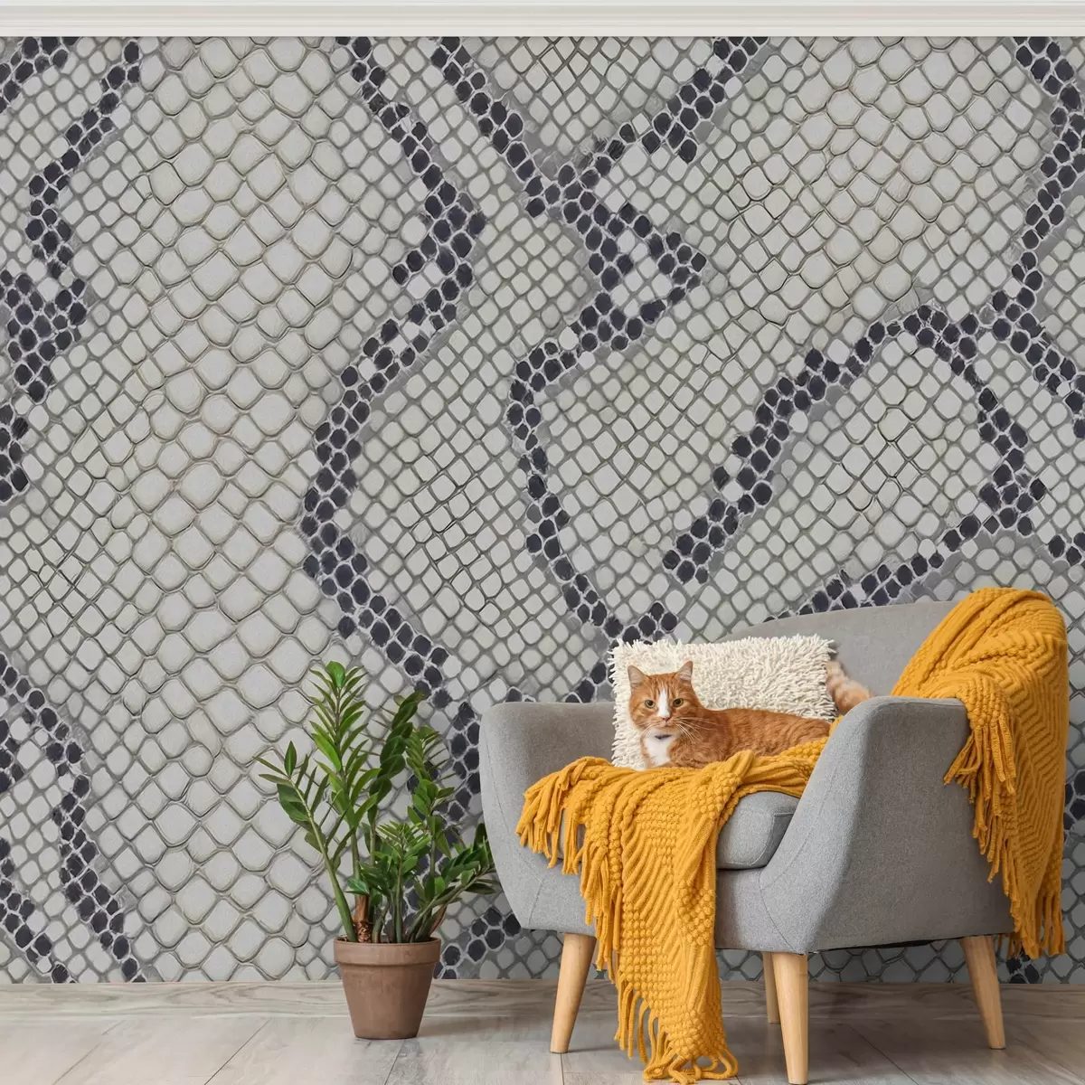 wall murals Imitation of snake skin with paint w03830
