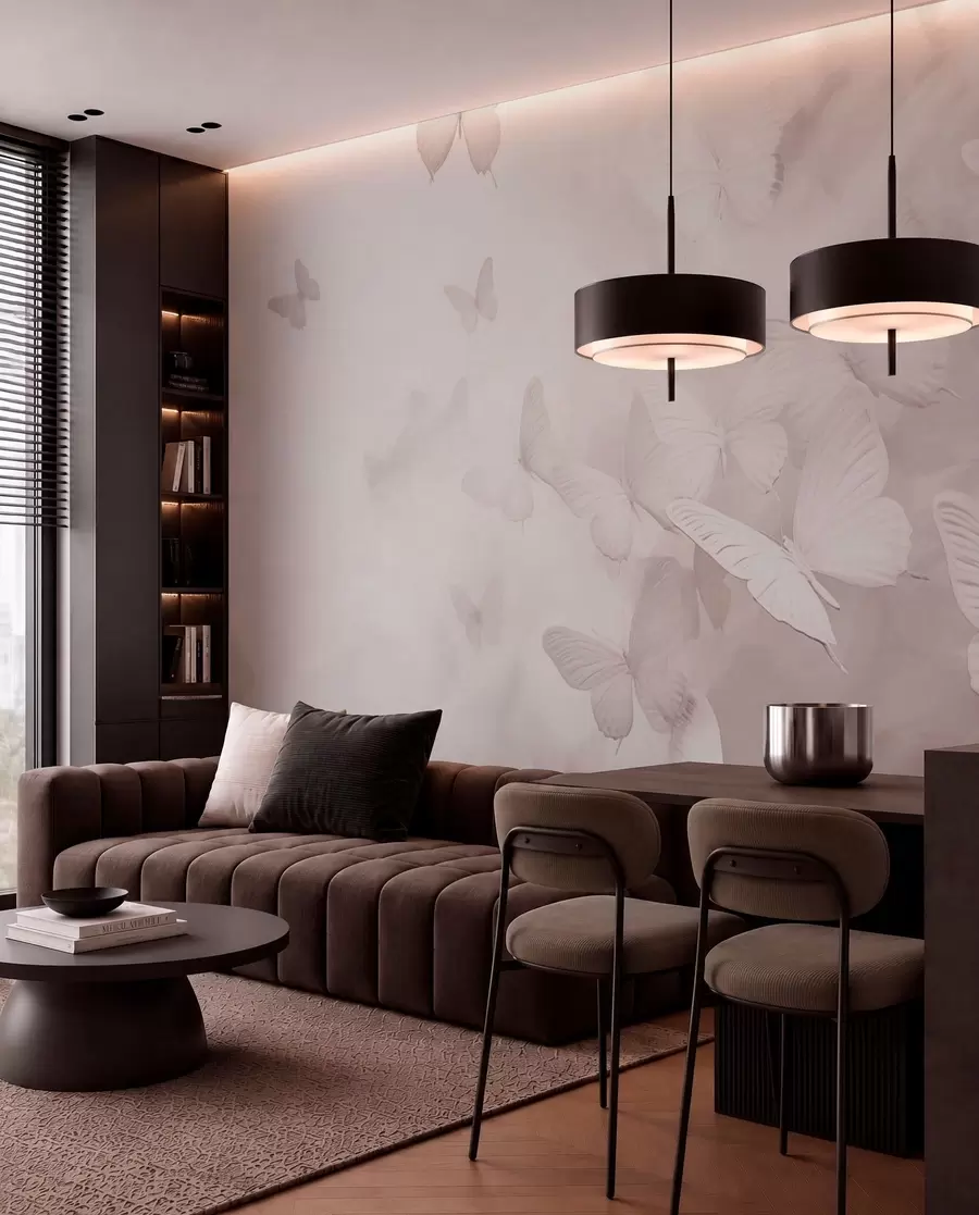 wall murals Butterflies in Pearl Mist w03841v1