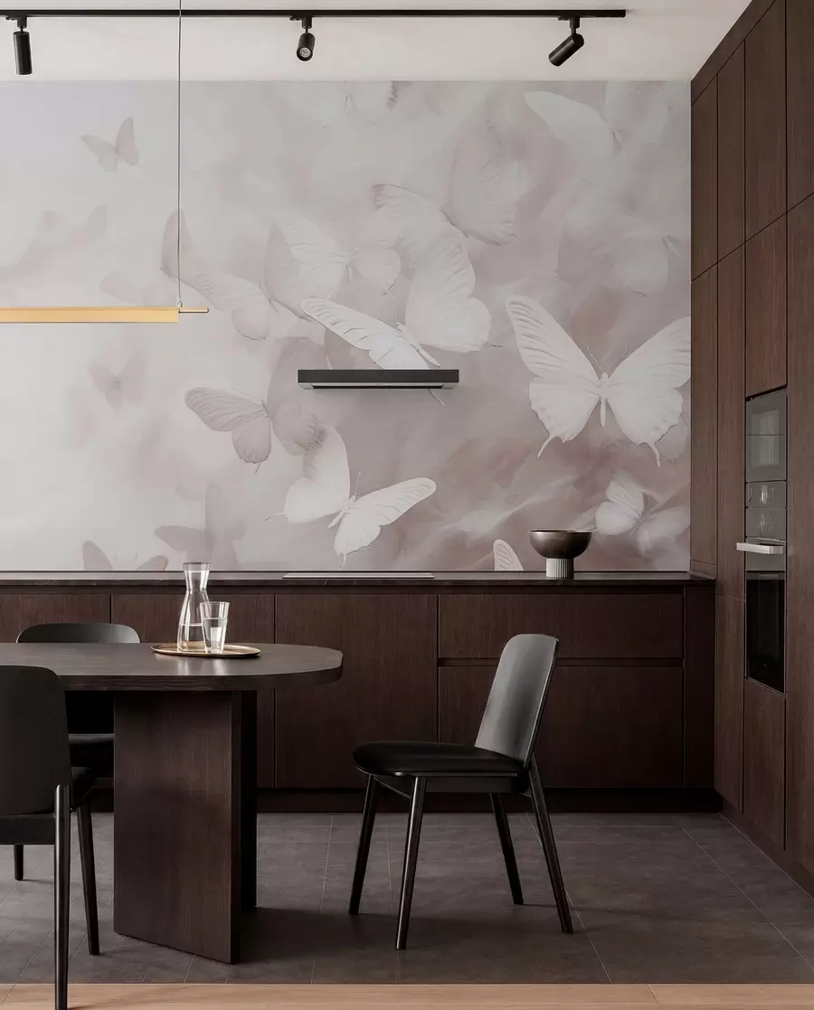 wall murals Butterflies in Pearl Mist w03841v1